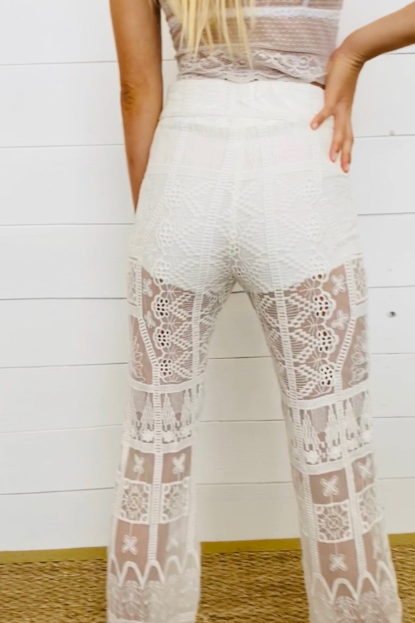 White Lace Pants - Sample Sale