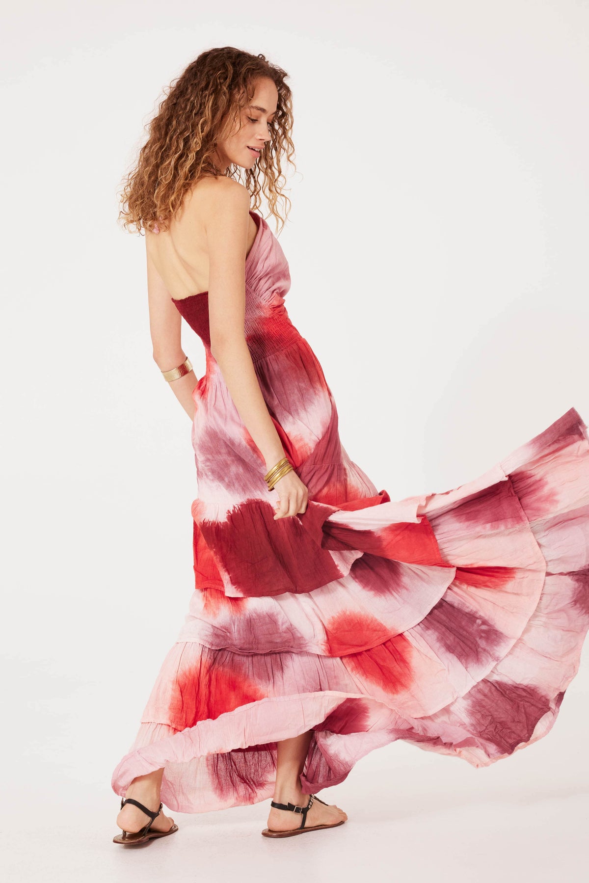 Tie Dye Fire Maxi Dress