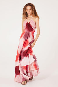 Tie Dye Fire Maxi Dress