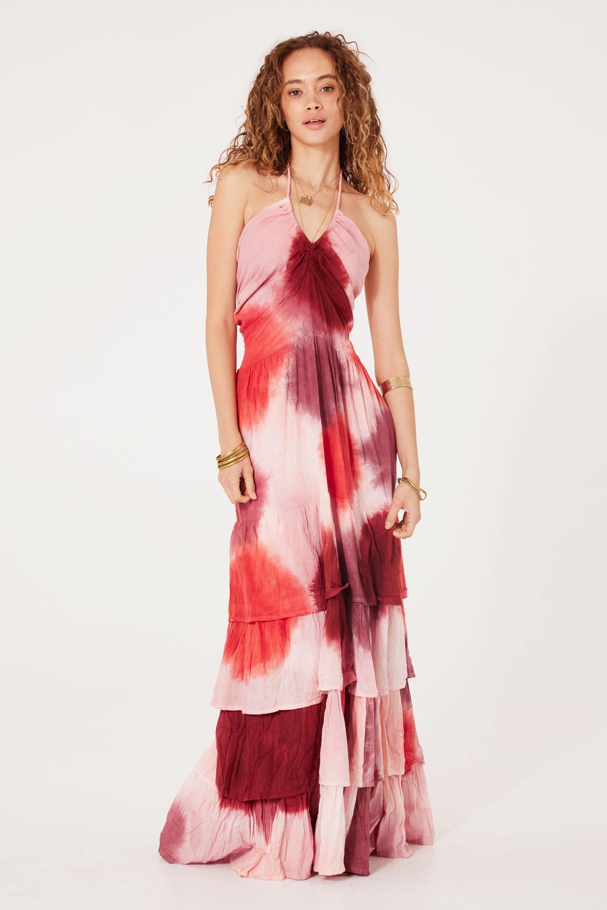 Tie Dye Fire Maxi Dress