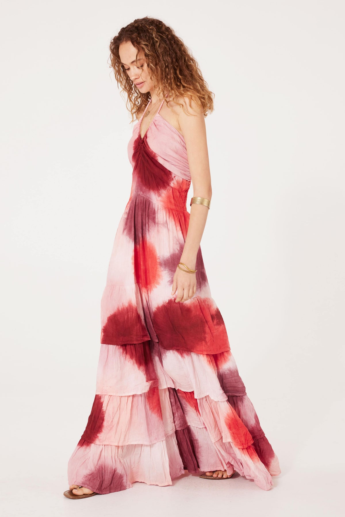 Tie Dye Fire Maxi Dress - Sample Sale