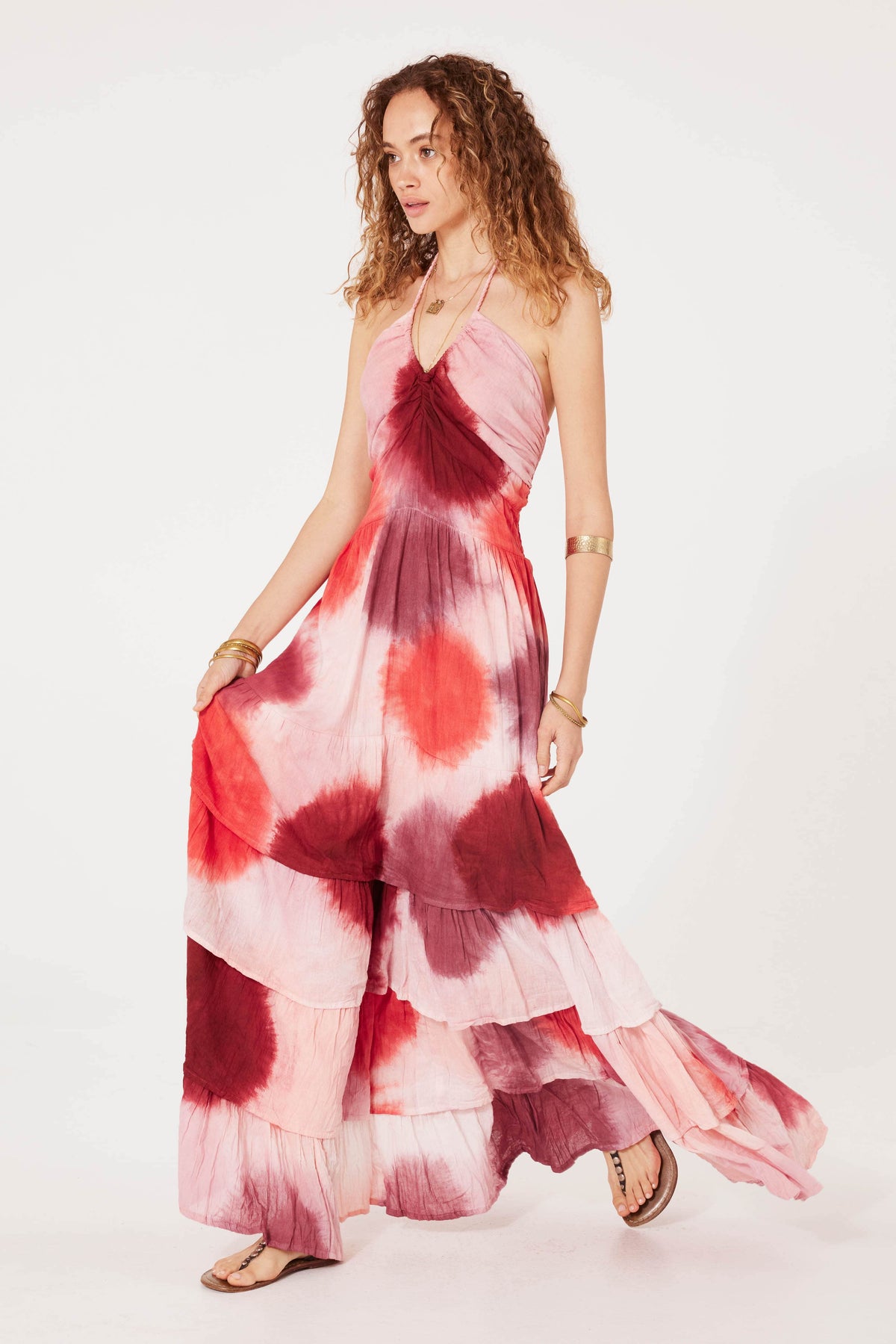 Tie Dye Fire Maxi Dress