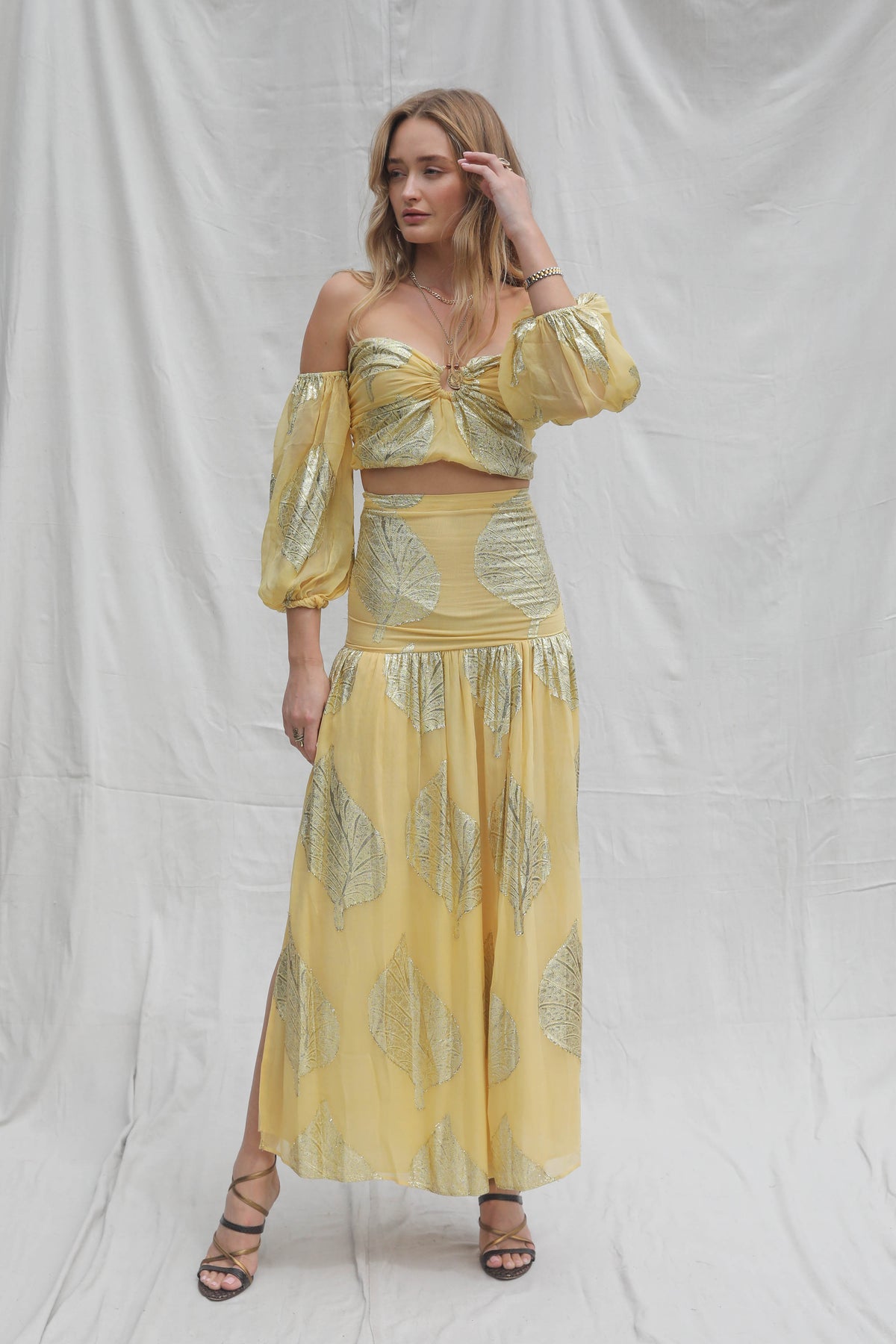 Gold Leaf Lia Maxi Skirt