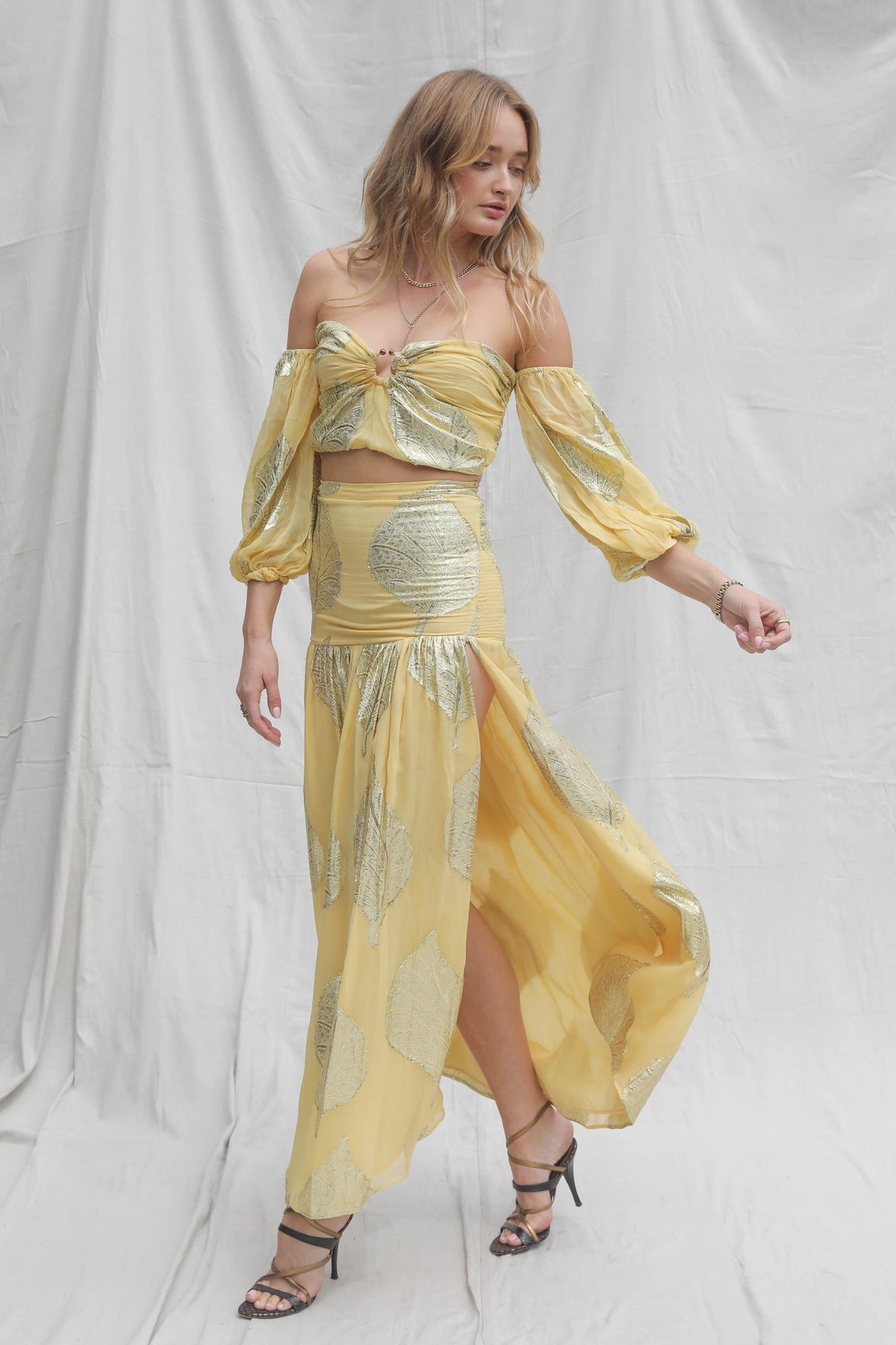 Gold Leaf Lia Maxi Skirt