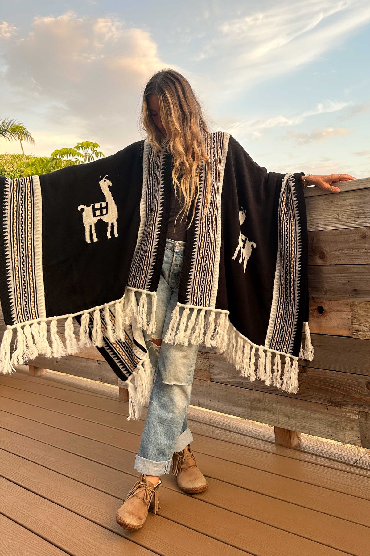 Llama Shawl Poncho