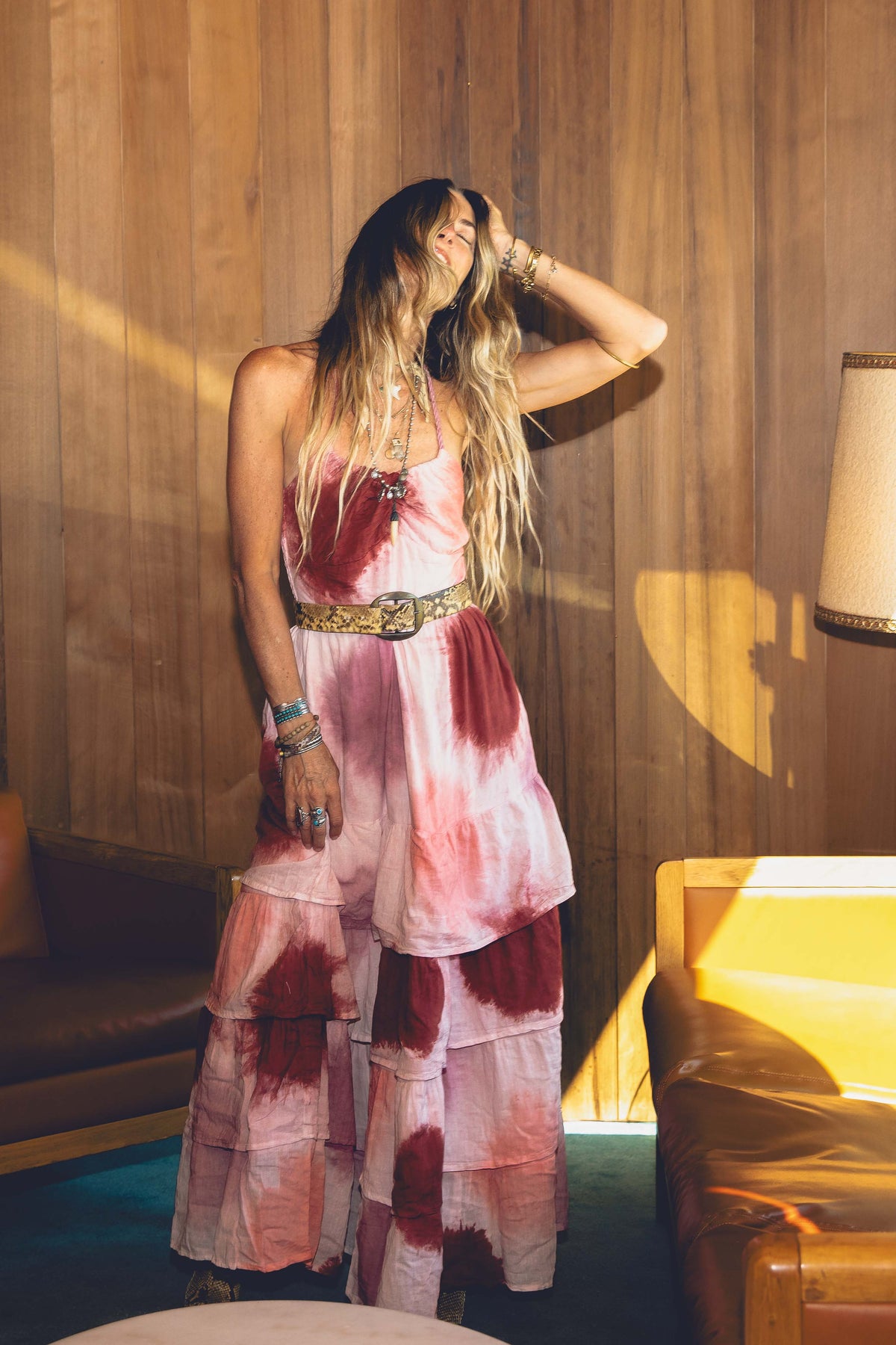 Tie Dye Fire Maxi Dress - Sample Sale