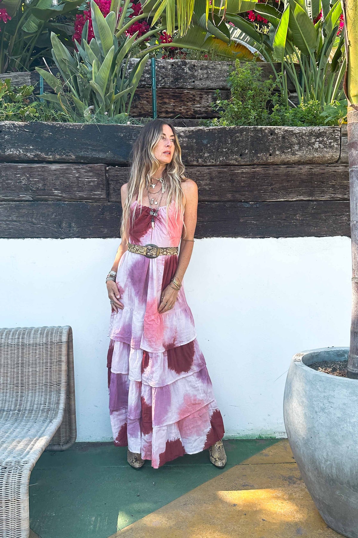 Tie Dye Fire Maxi Dress - Sample Sale