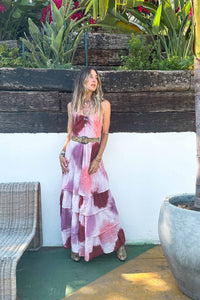 Tie Dye Fire Maxi Dress