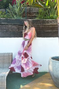 Tie Dye Fire Maxi Dress