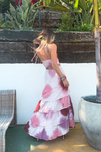 Tie Dye Fire Maxi Dress