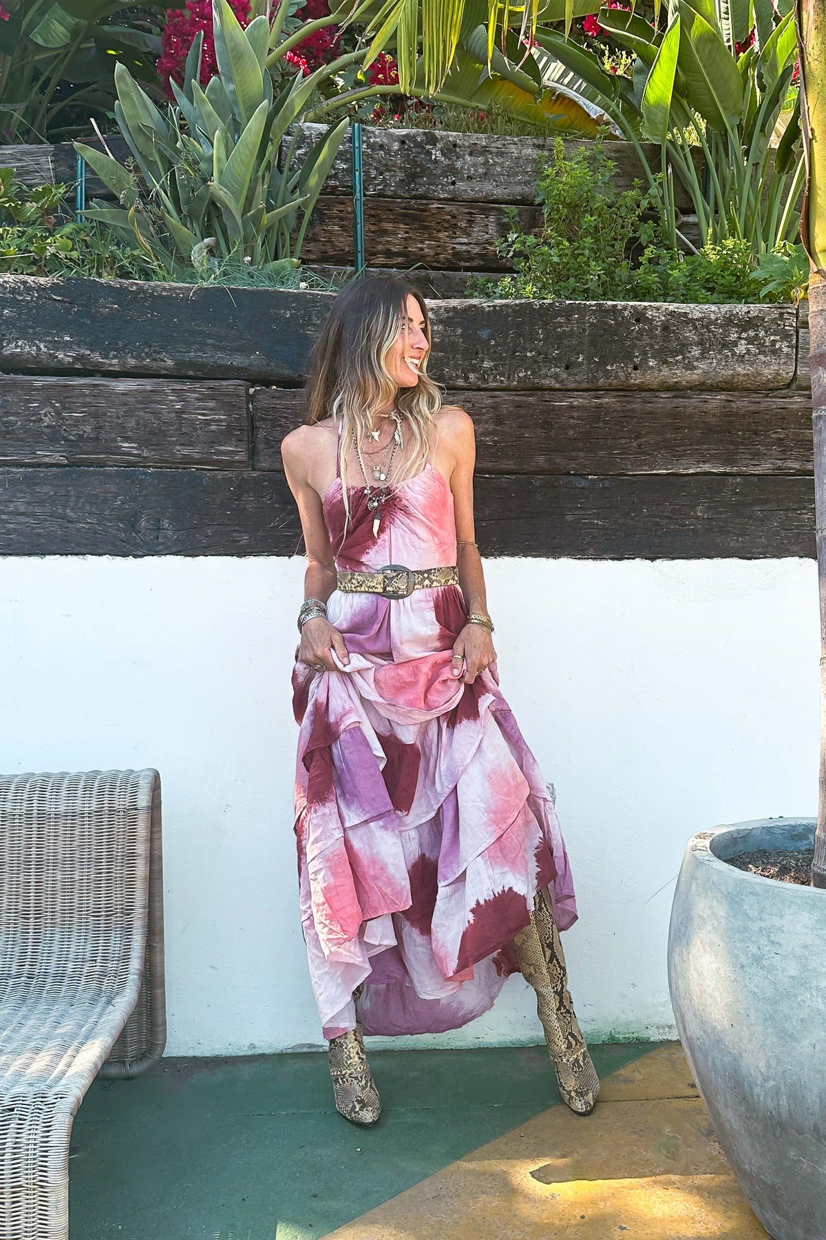 Tie Dye Fire Maxi Dress - Sample Sale